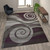 Cirrus Collection 5' x 7' Purple Swirl Patterned Olefin Area Rug with Jute Backing for Entryway, Living Room, Bedroom - view-0