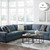 Crestview Track Arm Blue 3 Piece Medium Sectional Lifestyle Image with VH Logo Product Display Image