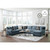 Crestview Track Arm Blue 4-pc Sectional w/ Right Chaise with VH Logo Product Display Image - view-0