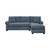 Crestview Rolled Arm Blue 2-pc Sectional w/ Right Chaise - Silo Front View