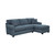 Crestview Rolled Arm Blue 2-pc Sectional w/ Right Chaise - Silo Left Side Facing View