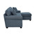 Crestview Rolled Arm Blue 2-pc Sectional w/ Right Chaise - Silo Left Side Facing Side Profile View