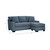 Crestview Track Arm Blue Sofa Chaise Dimensions - view-5