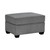 Crestview Rolled Arm Graphite Ottoman Angled View