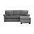 Crestview Rolled Arm Graphite Sofa Chaise Front View