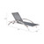 Metropolitan Chaise Lounge Brushed Aluminum - Silo Angled View with Dimensions