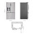 LG 22 cu. ft. Smart Wi-Fi Enabled French Door Counter-Depth Refrigerator - LFXC22526S - silo with dimensions