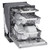 Smart Top Control Dishwasher with QuadWash® Pro, TrueSteam® and Dynamic Dry® angled view with racks out and dishes