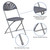 HERCULES Series 650 lb. Capacity Charcoal Plastic Fan Back Folding Chair - view-5