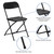 8' Bi-Fold Granite White Plastic Event/Training Folding Table Set with 10 Folding Chairs