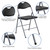 4 Pack HERCULES Series Black Vinyl Metal Folding Chair with Carrying Handle - view-6