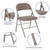 HERCULES Series Double Braced Gray Vinyl Folding Chair