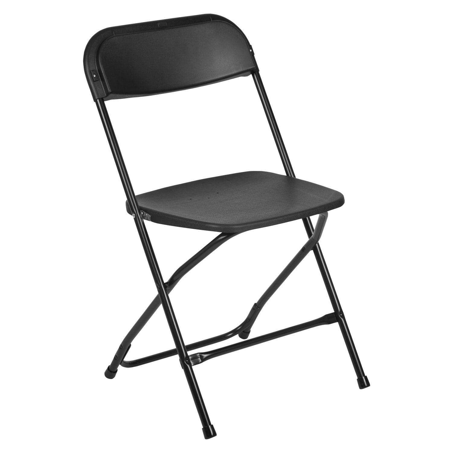 Hercules Series Plastic Folding Chair - Black - 650LB Weight Capacity Comfortable Event Chair - Lightweight Folding Chair