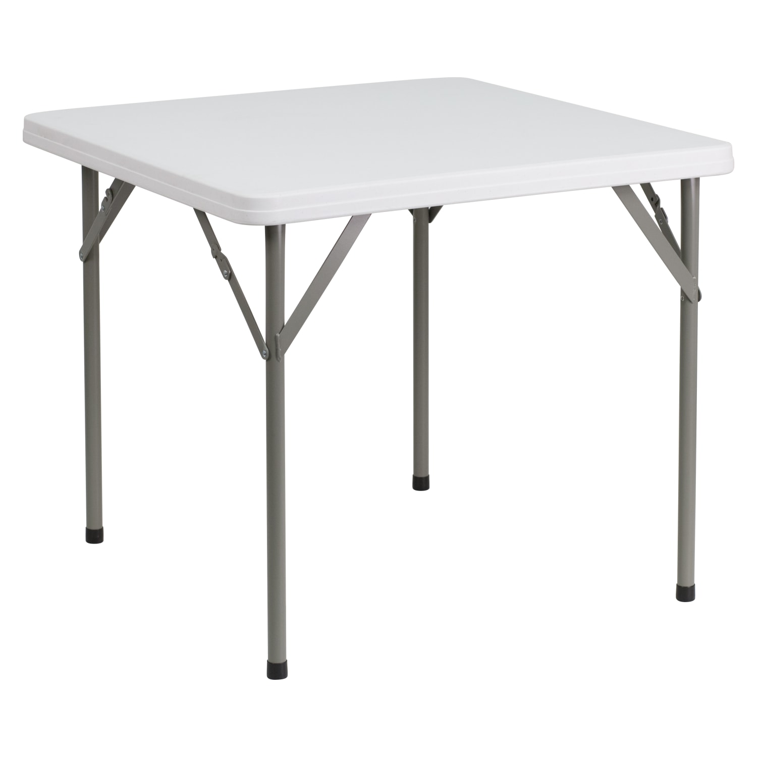 2.85-Foot Square Granite White Plastic Folding Table