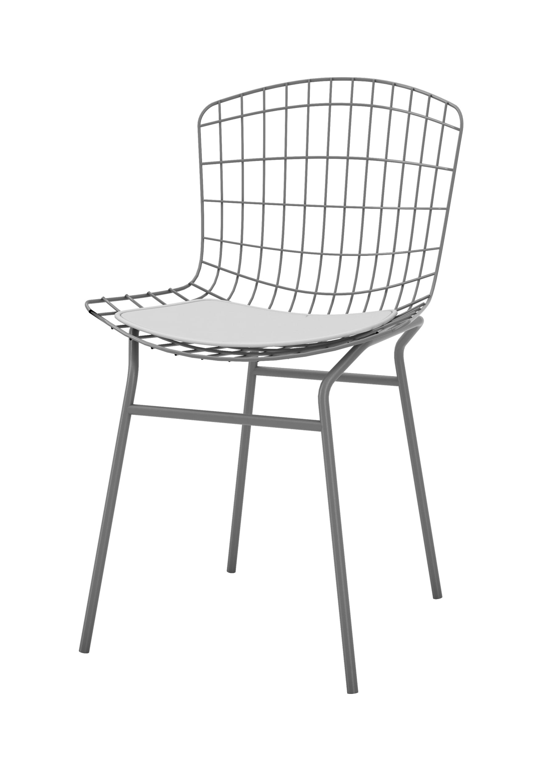 Madeline Chair with Seat Cushion in Charcoal Gray and White