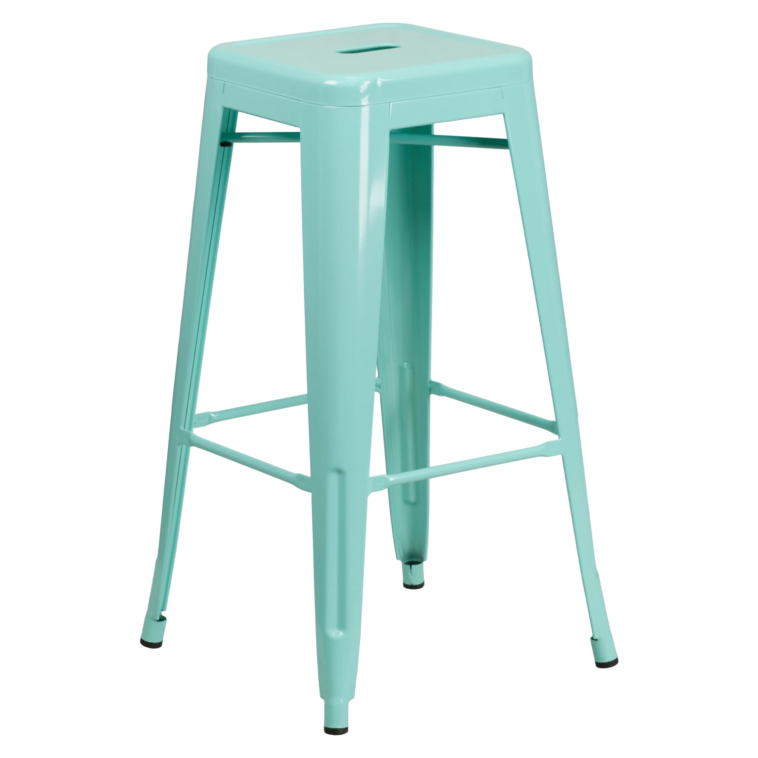 30” High Backless Mint Green Indoor-Outdoor Barstool