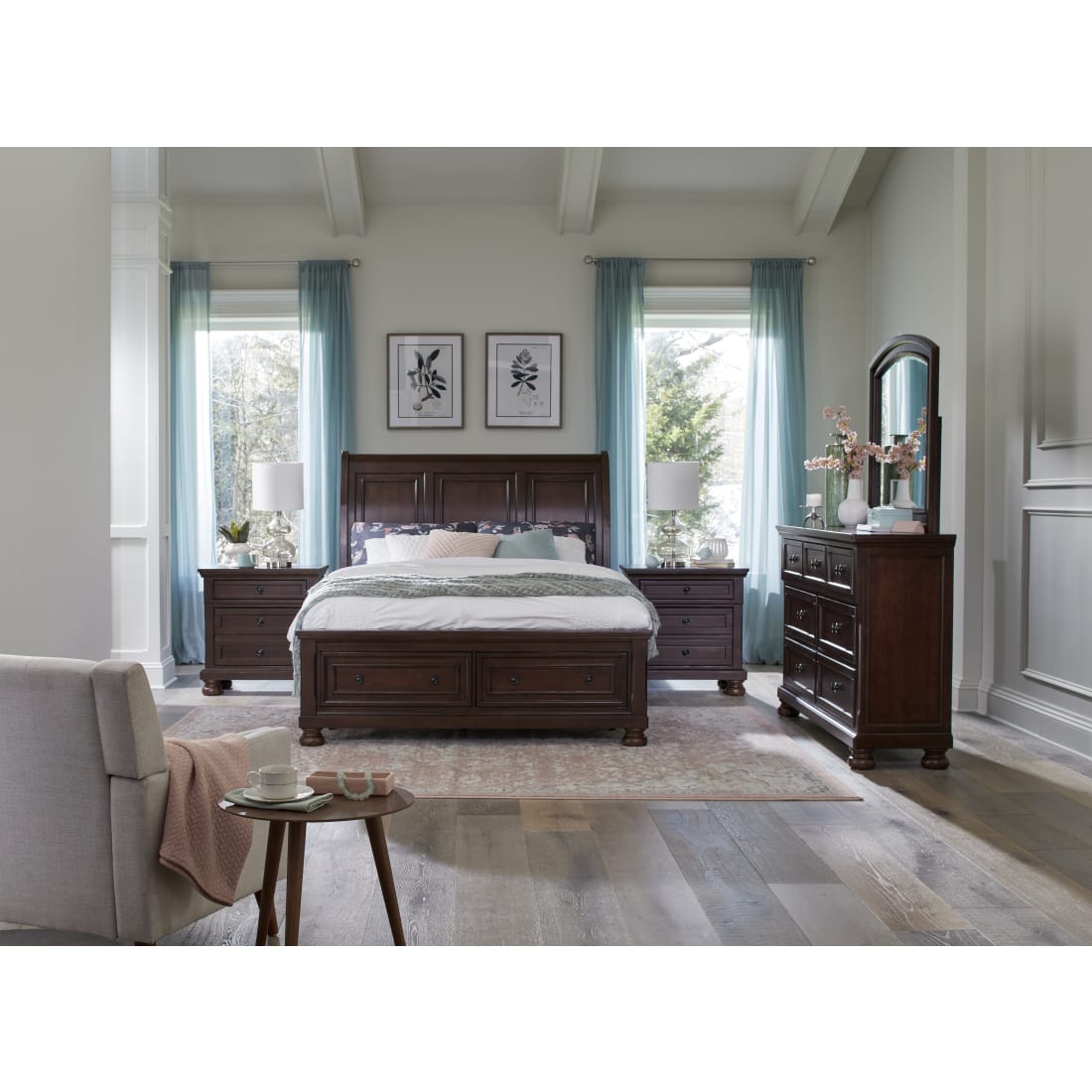 Spencer Cherry 3-Pc King Bedroom