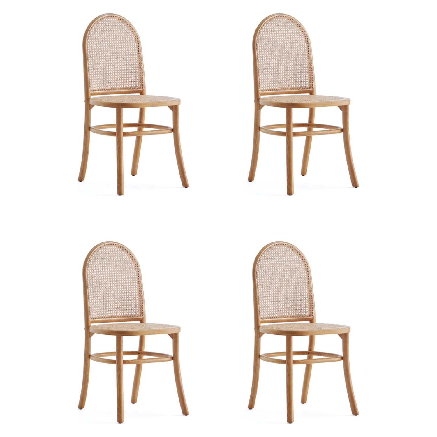 Paragon Dining Chair 2.0 in Nature and Cane - Set of 4