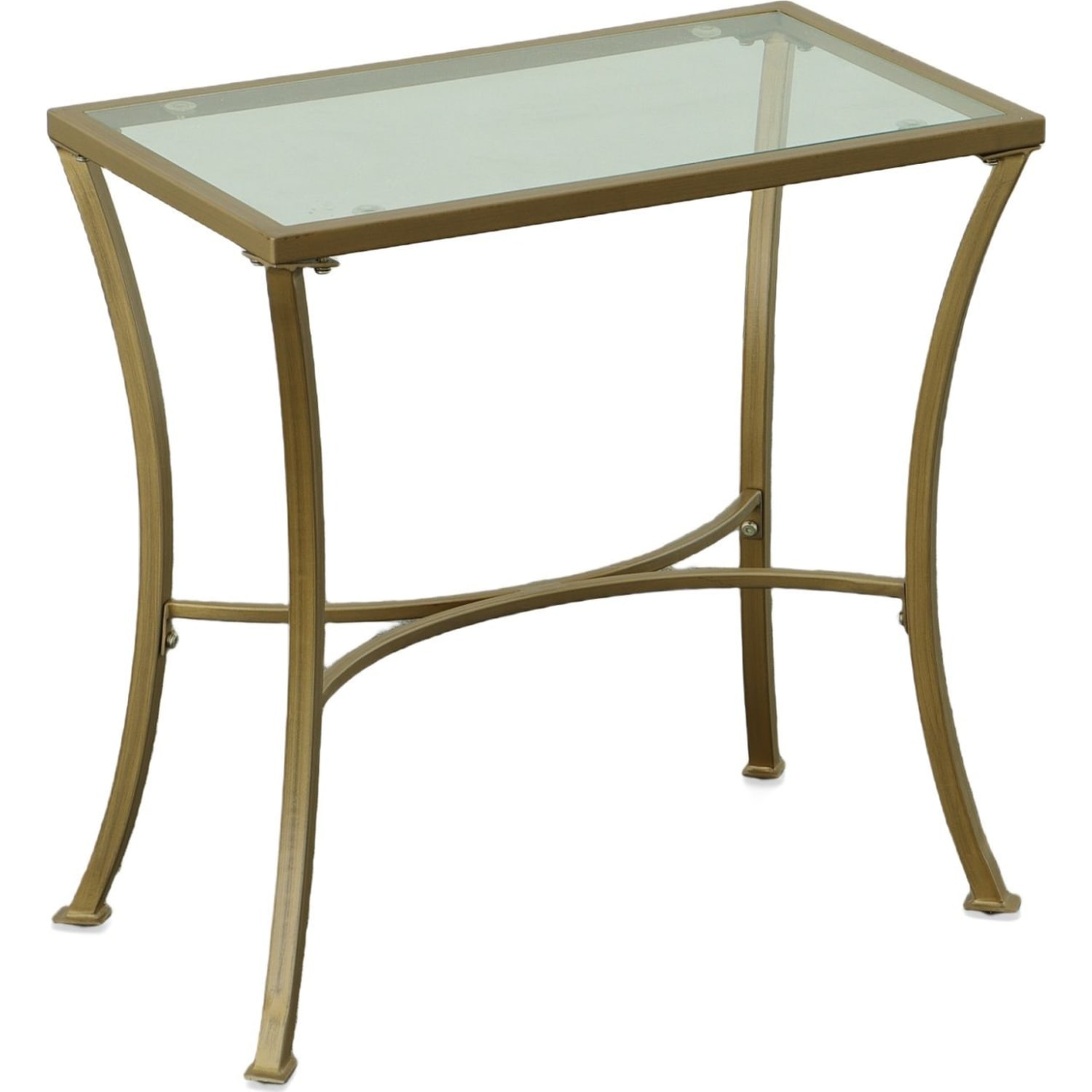 Palin Glass Top Accent Table, Antique Gold