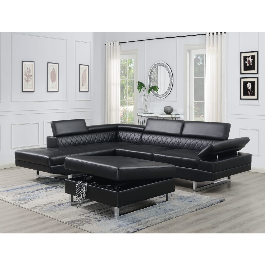 Maximus 2PC Sectional Black