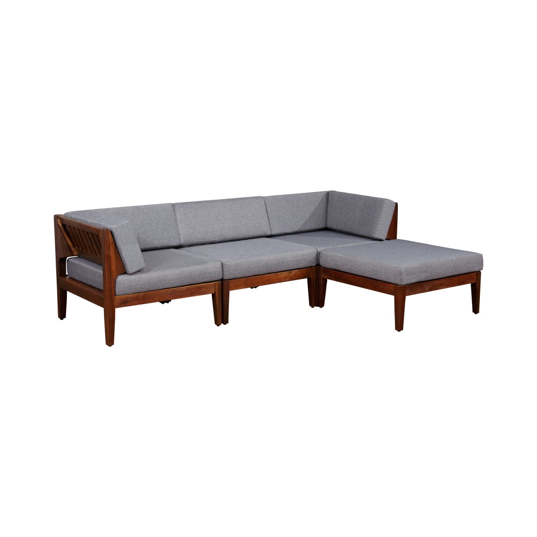 Larkin Collection Walnut Patio Sofa Set