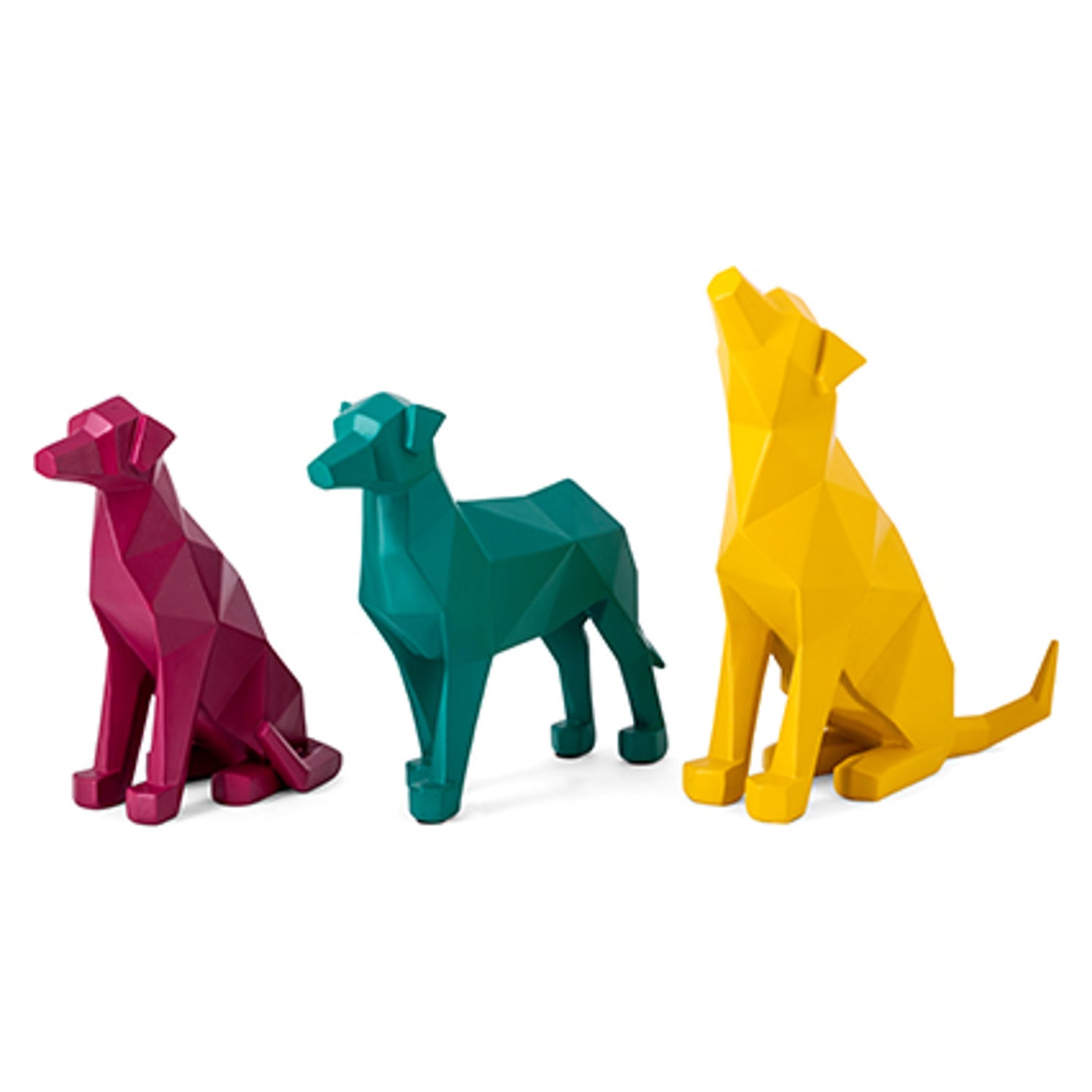 Origami Dog Statuaries - Set of 3