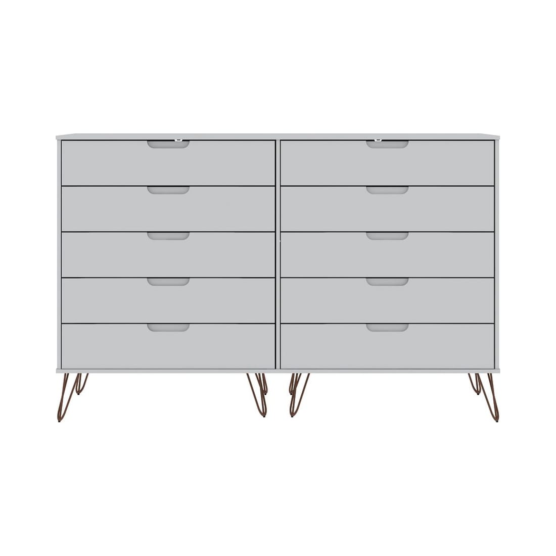 Rockefeller 10-Drawer Double Tall Dresser in White