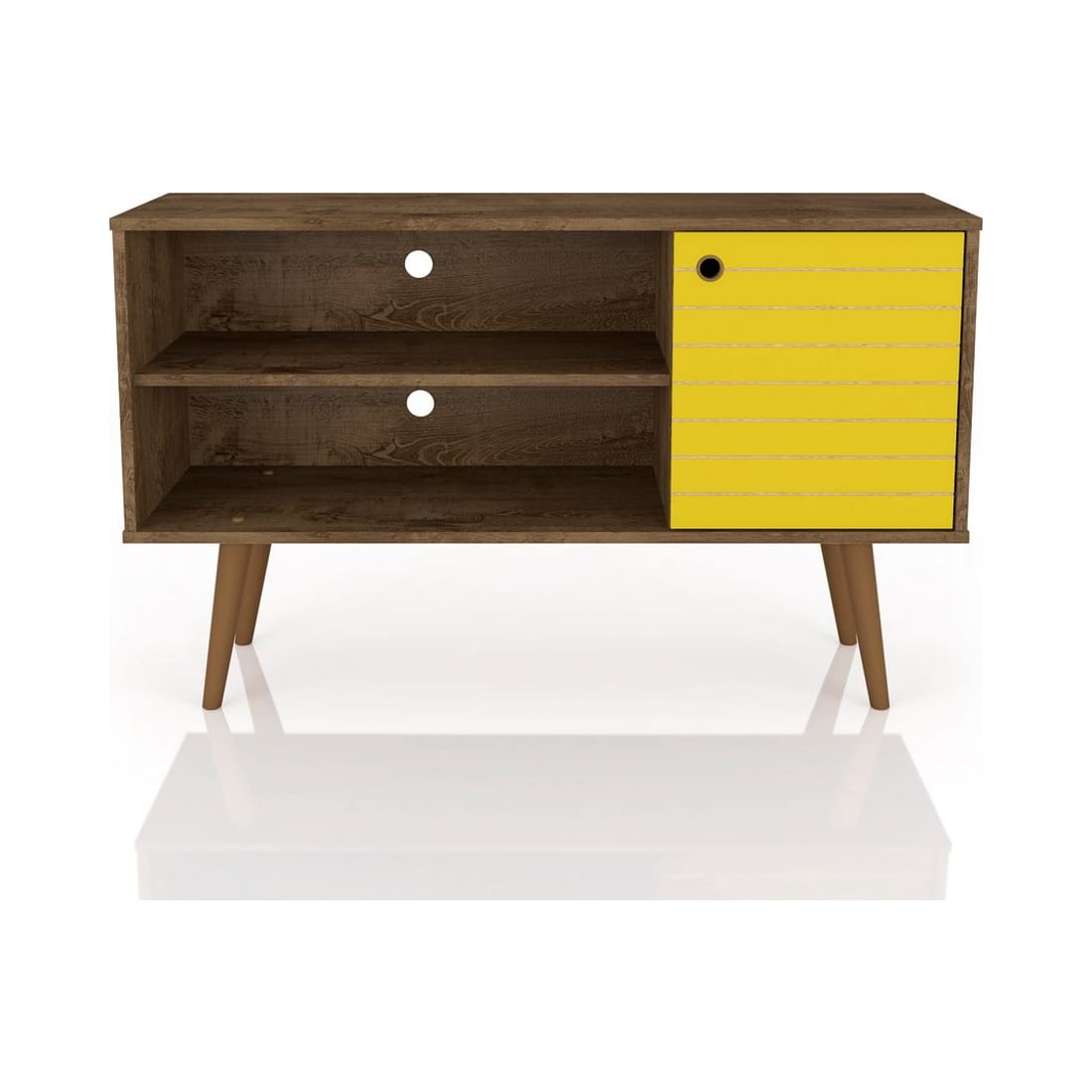 Liberty 42.52" TV Stand in Rustic Brown and Yellow