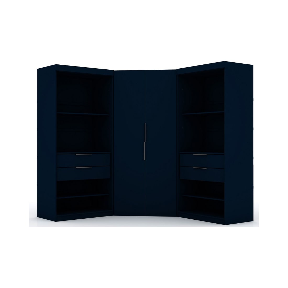 Mulberry 2.0 Semi Open 3 Sectional Corner Closet - Set of 3 in Tatiana Midnight Blue