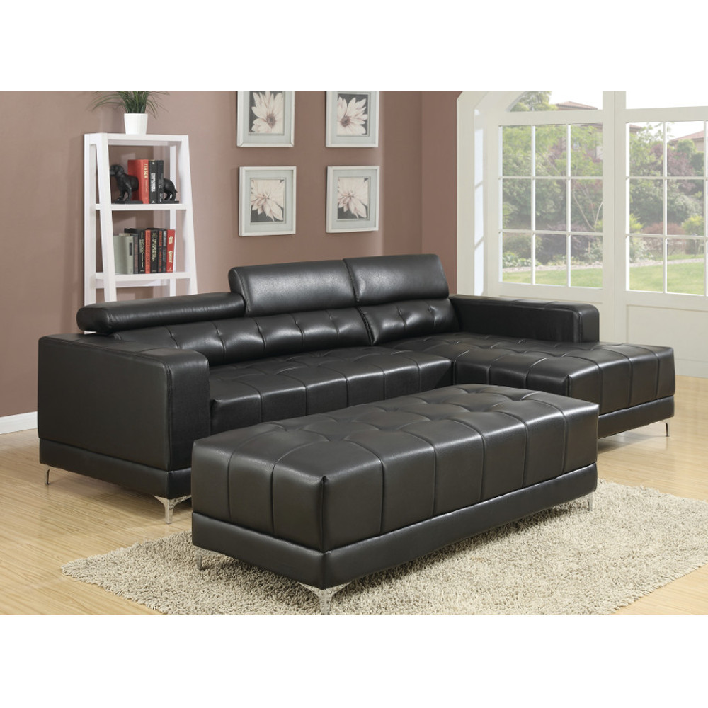 Wynn Sectional - Right Side Facing Chaise, Left Arm Facing Loveseat in Black