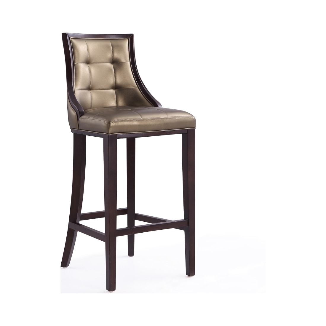 Fifth Avenue Bar Stool in Bronze and Walnut