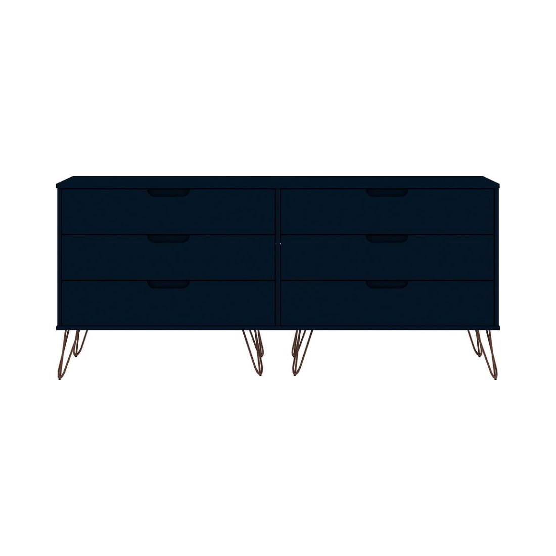 Rockefeller 6-Drawer Double Low Dresser in Tatiana Midnight Blue