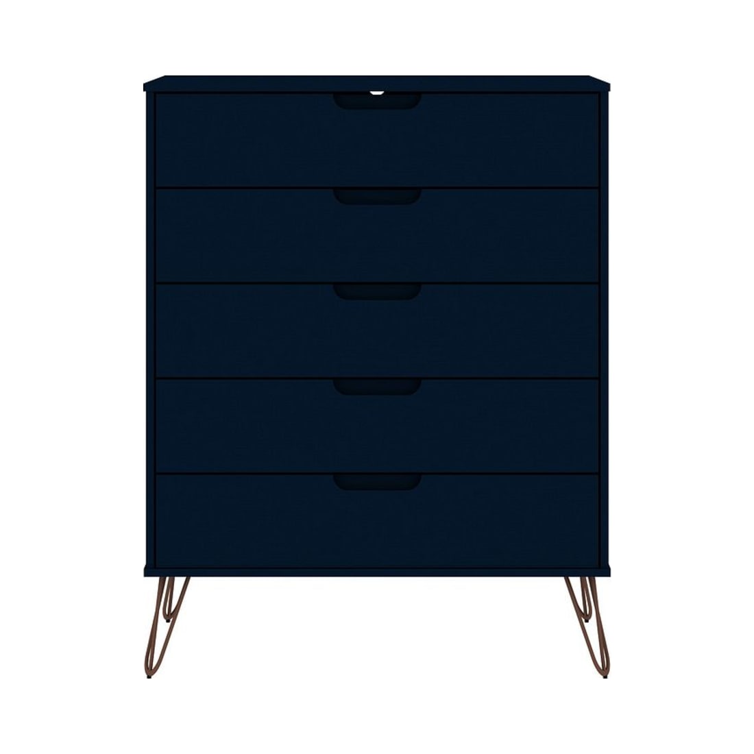 Rockefeller 5-Drawer Tall Dresser in Tatiana Midnight Blue