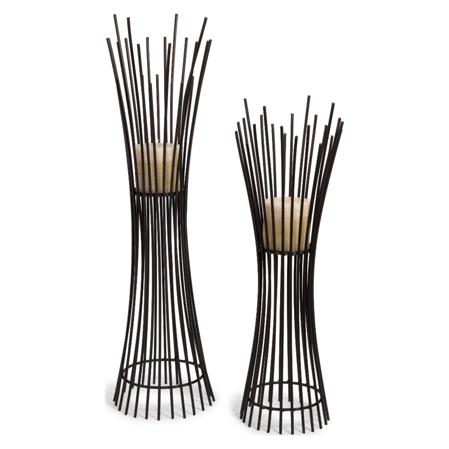 Metal Candleholder Duo - Set of 2