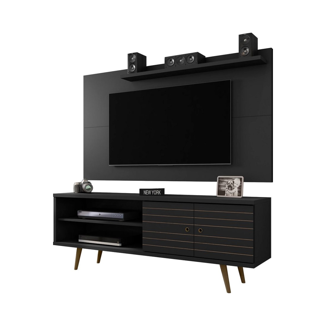 Liberty 62.99” TV Stand and Panel in Black