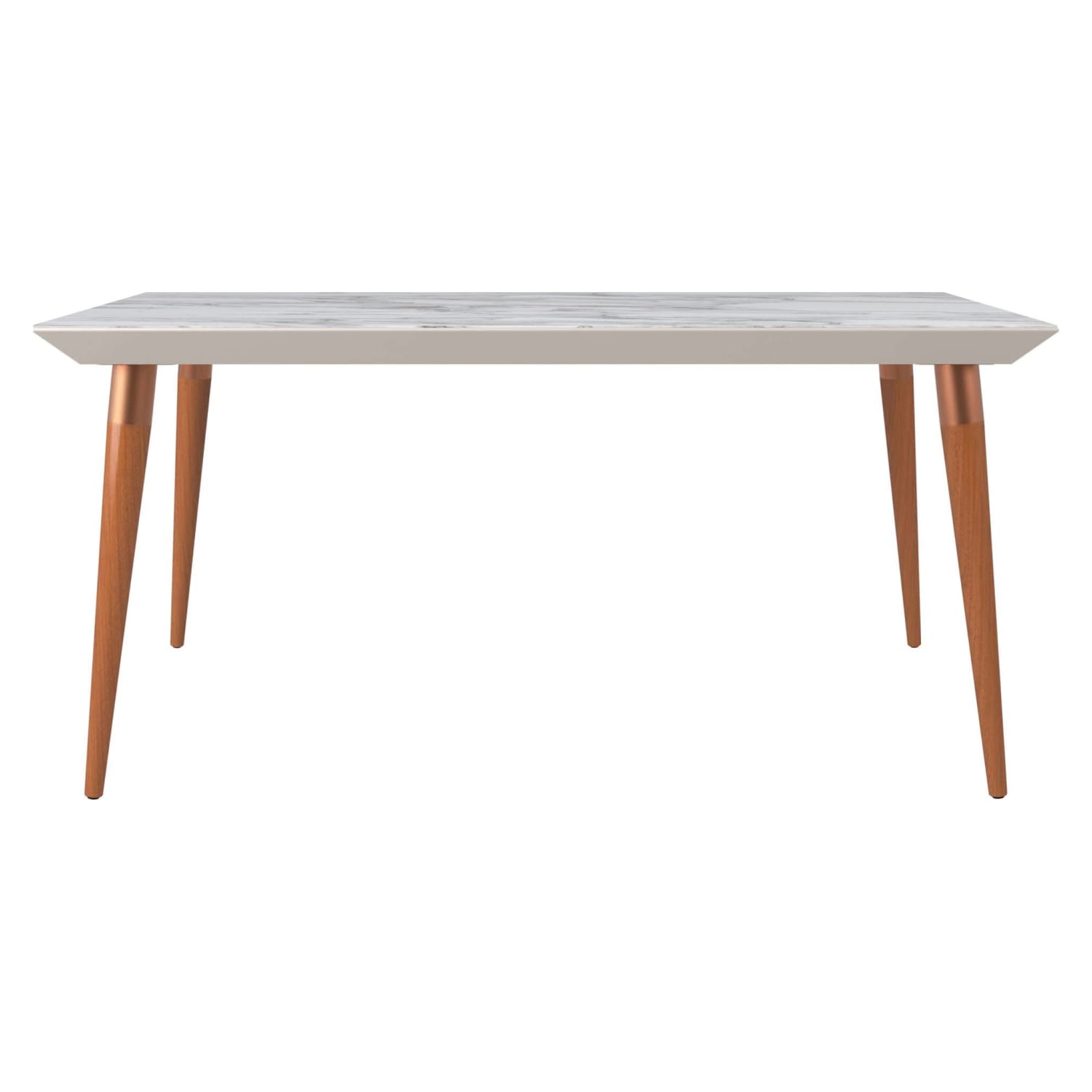 Utopia 62.99” Dining Table in Off White and Maple Cream