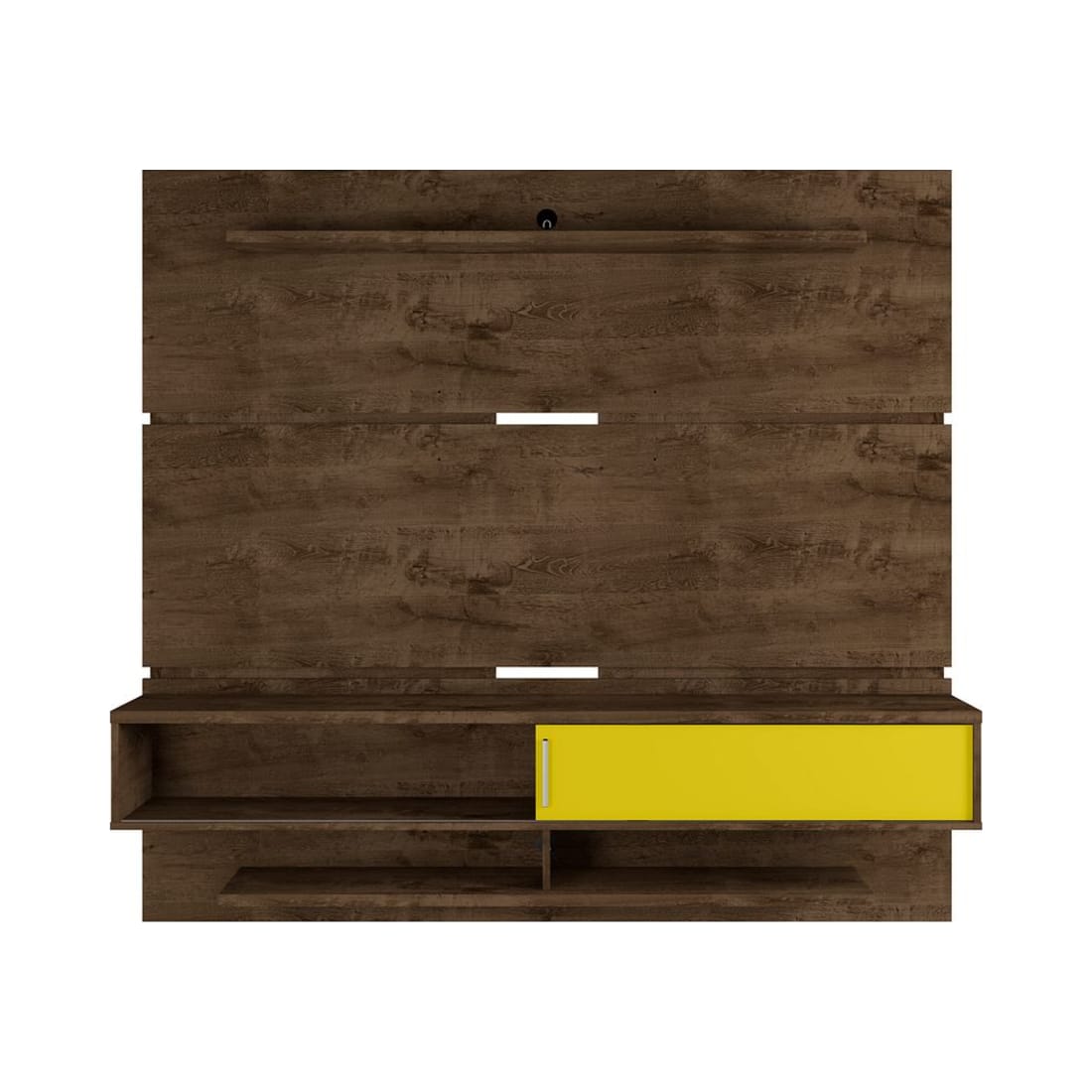 Astor 70.86” Floating Entertainment Wall Unit in Rustic Brown and Yellow
