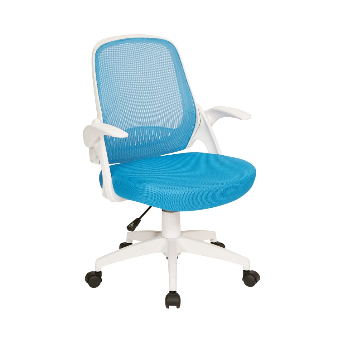 Jackson Chair with Blue Mesh and White Frame including Flip Arms