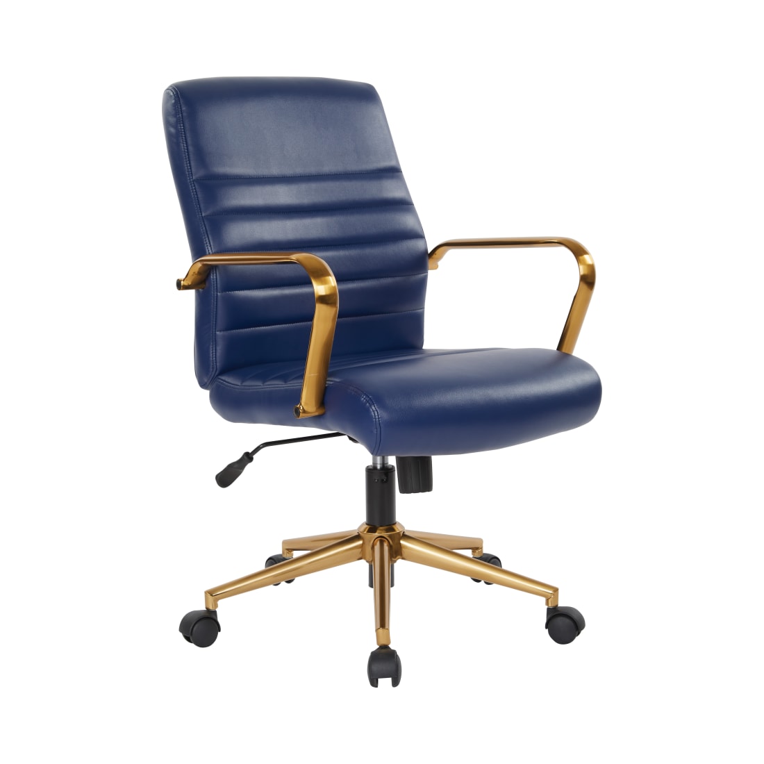 Baldwin Mid-Back Faux Leather Chair in Navy