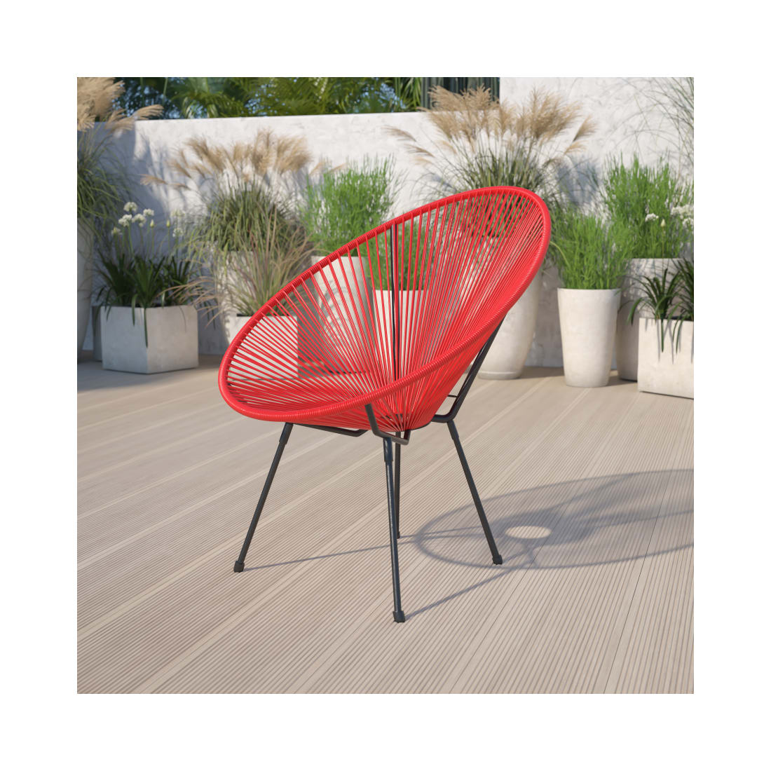 Valencia Oval Comfort Series Take Ten Red Papasan Lounge Chair