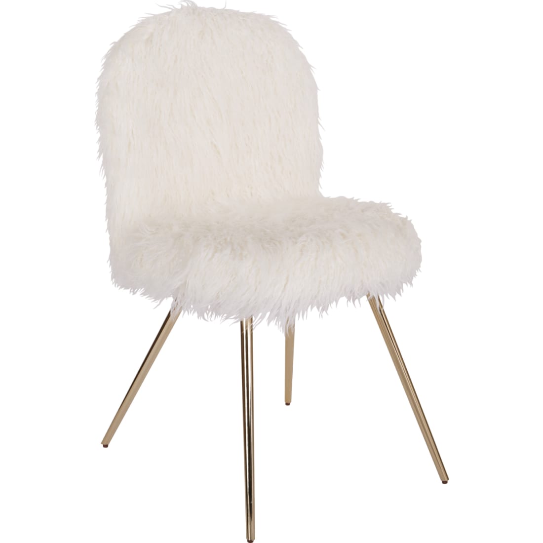 Julia Chair with White Fur and Gold Legs