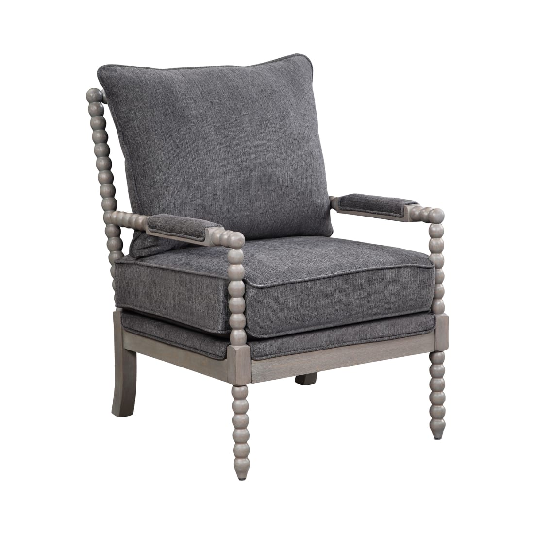 Abbott Chair in Charcoal Fabric with Brushed Gray Base K/D