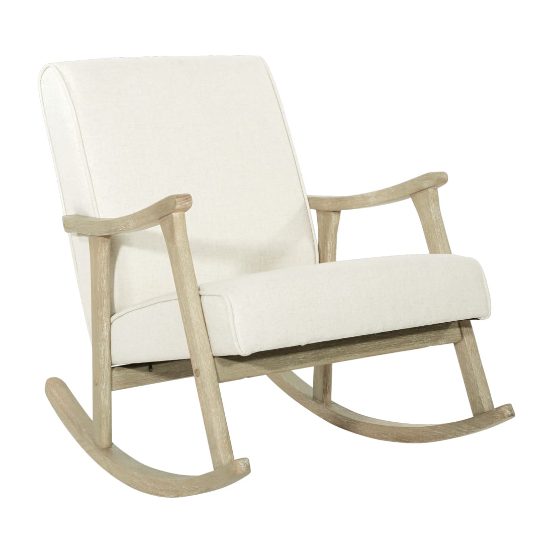 Gainsborough Rocker in Linen Fabric with Brushed Finish Base
