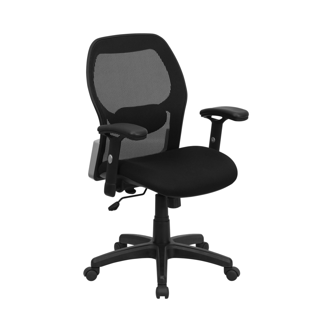 Mid-Back Black Super Mesh Executive Swivel Office Chair with Adjustable Lumbar & Arms - LFW42BGG