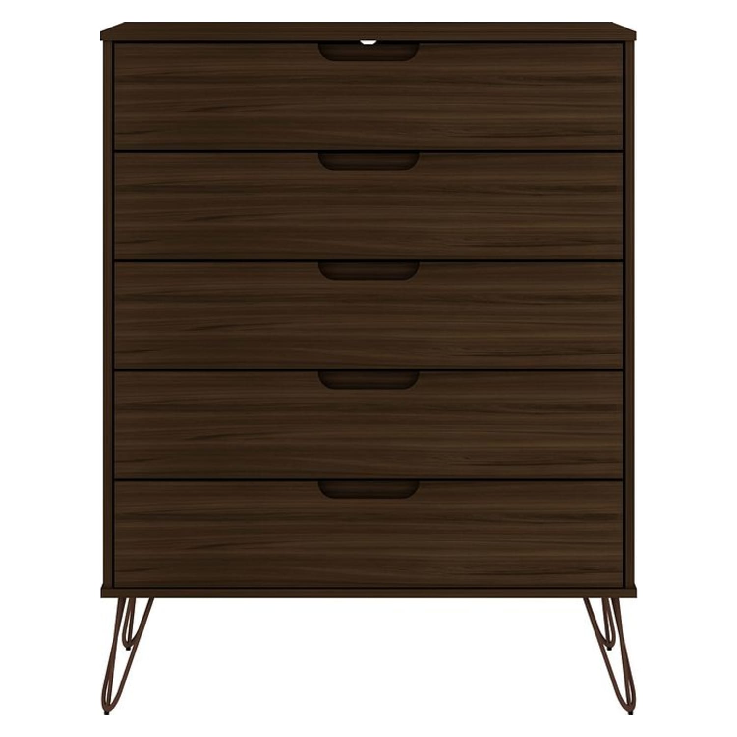 Rockefeller 5-Drawer Tall Dresser in Brown