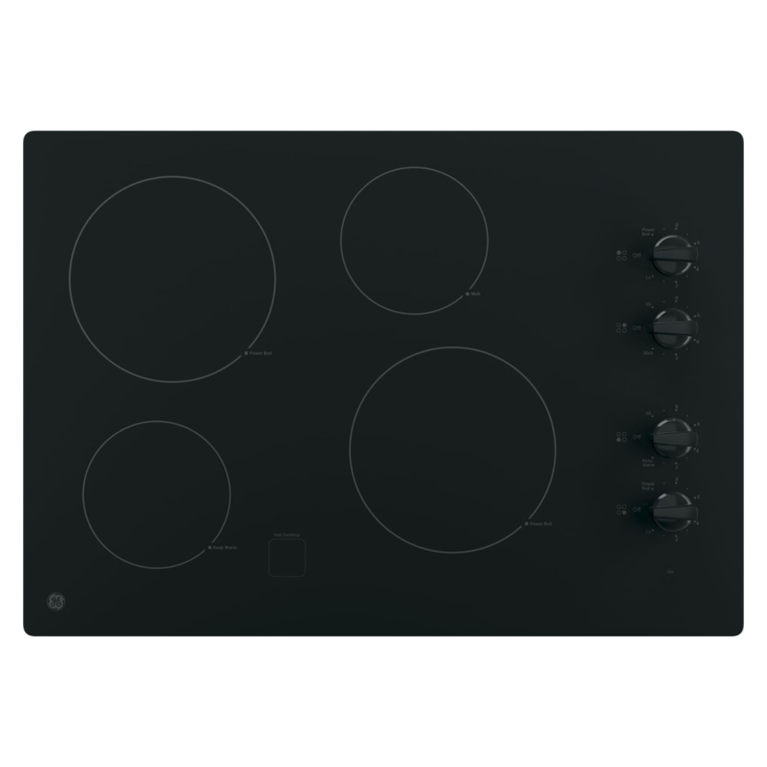 GE 30” Built-In Knob Control Electric Cooktop with Black Trim - JP3030DJBB