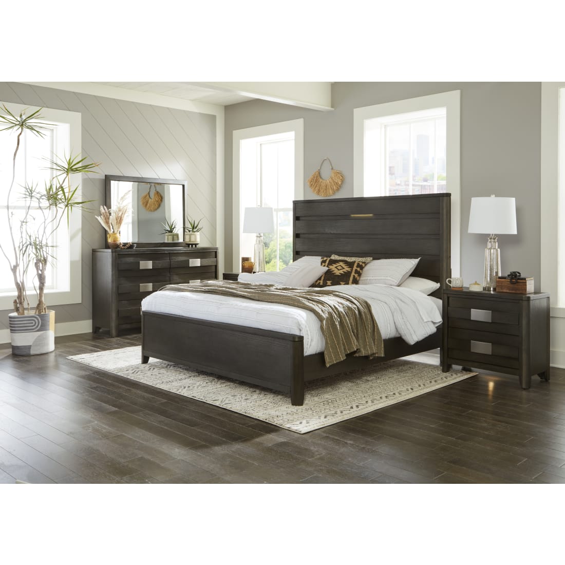 Dallas Bedroom Set - King Bed, Dresser & Mirror