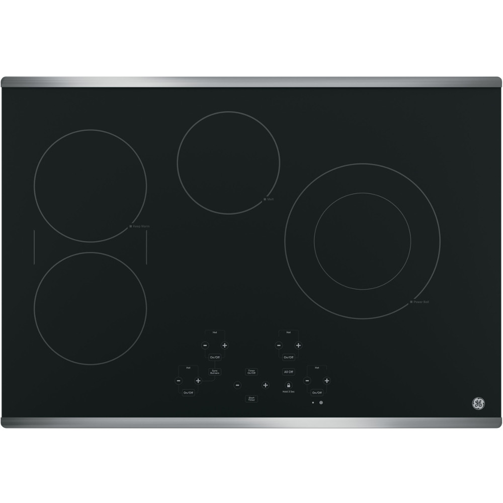 GE 30” Built-In Touch Control Electric Cooktop with Stainless Steel Trim - JP5030SJSS