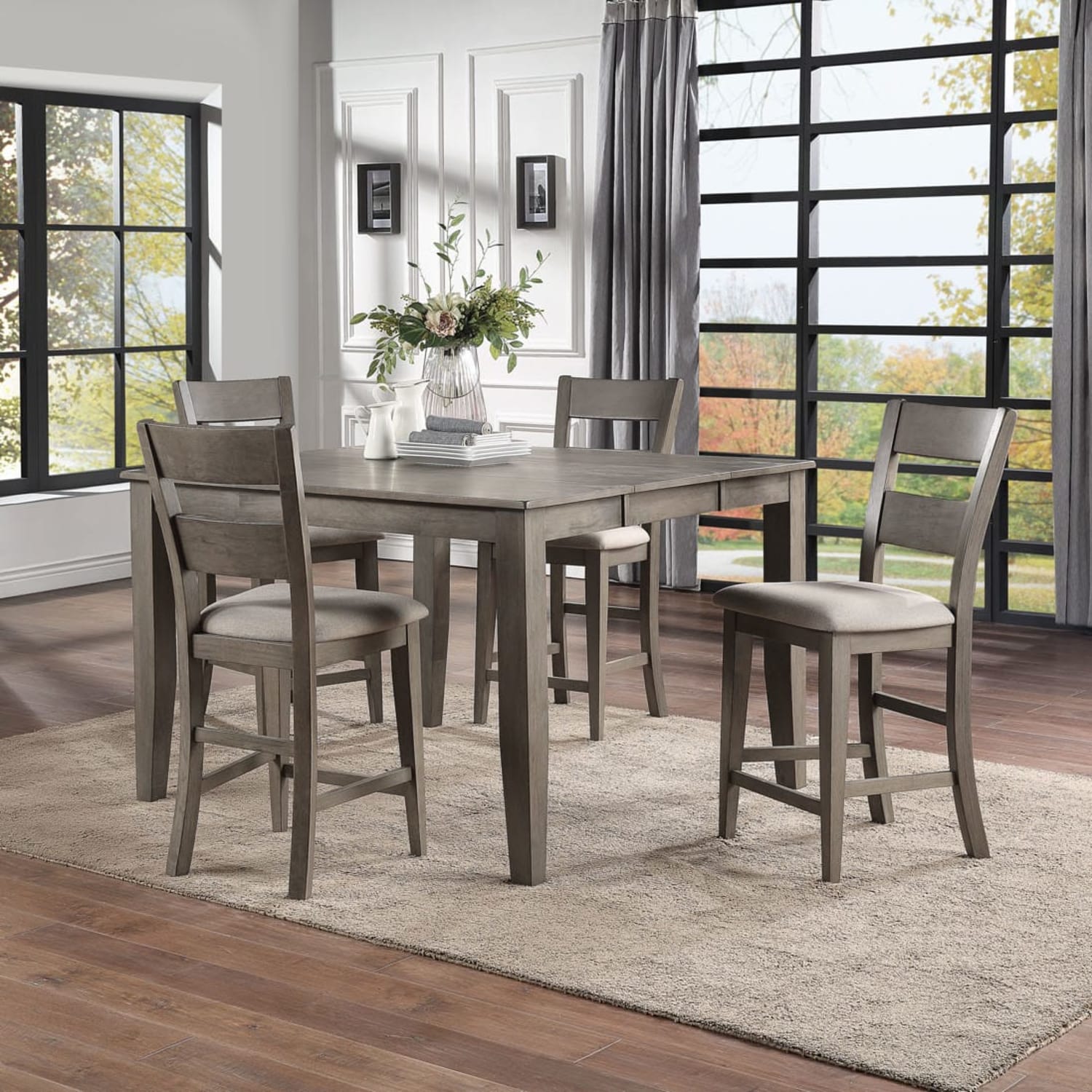 Perry Dining Set - Pub Table & 4 Side Chairs