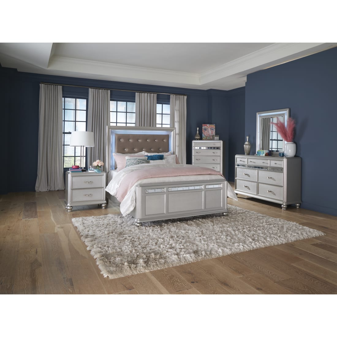 Gia Collection Platinum 3pc King Bedroom Set